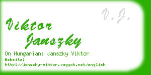 viktor janszky business card